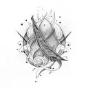 Everything happens for a reason with infinity feather tattoo design idea