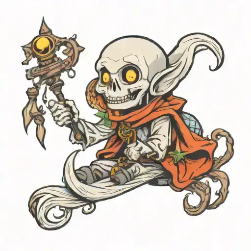 casper like ghost tattoo design idea