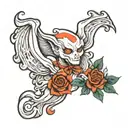 casper like ghost tattoo design idea