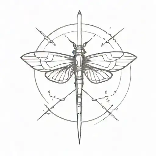 a sword thats like a moth emerging tattoo design idea