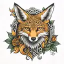 Celtic fox tattoo design idea