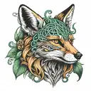Celtic fox tattoo design idea