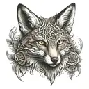 Celtic fox tattoo design idea