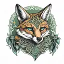 Celtic fox tattoo design idea