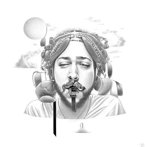 inspired by post malone song "feeling whitney" tattoo design idea