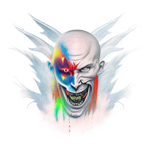 half demon half angel tattoo design idea