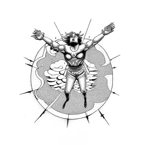 Icarus falling from heaven tattoo design idea
