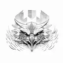 eagle with a jeep, smiley face, chevy truck, fish, and smiley face tattoo design idea