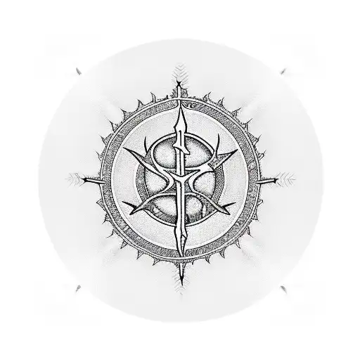 Circle of Thorns with Chi-Rho catholic emblem inside it tattoo design idea