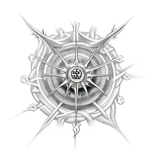 crown of thorns with Chi-Rho inside it tattoo design idea