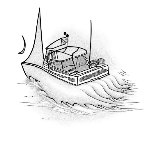 a boat on fire, burn the boats tattoo design idea