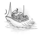 a boat on fire, burn the boats tattoo design idea