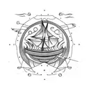 a boat on fire, burn the boats tattoo design idea