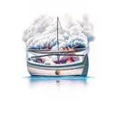 a boat on fire, burn the boats tattoo design idea