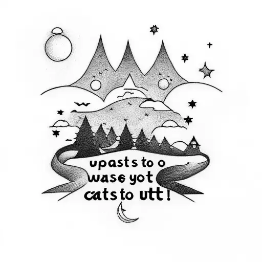 Human, watch out don't go, little  under the stars!  Let through you pass gentle starlight!  That you don't regret anyth tattoo design idea