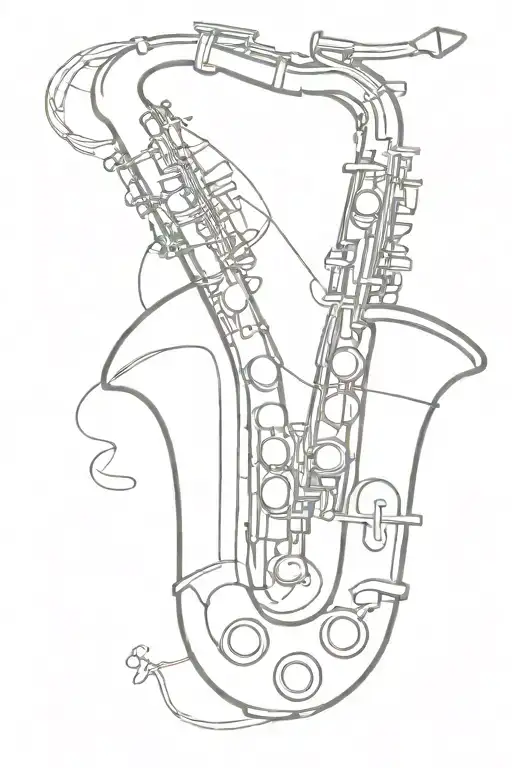 saxophone outline tattoo tattoo design idea