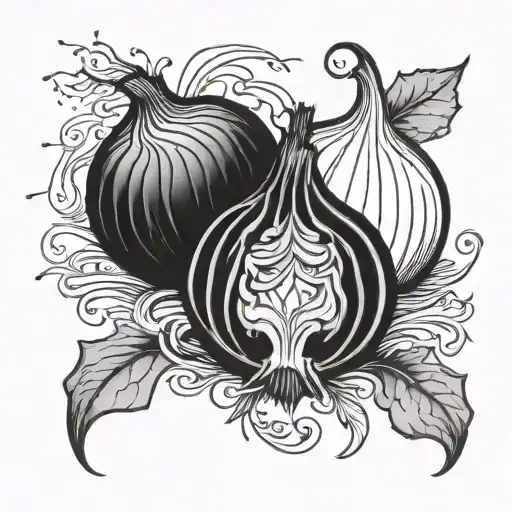 onion cut in half   tattoo design idea