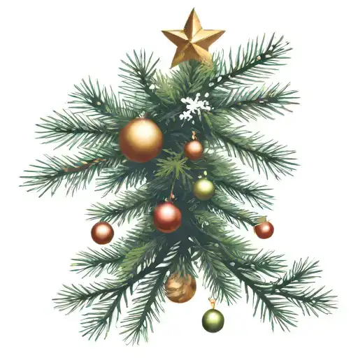 christmas tree tattoo design idea