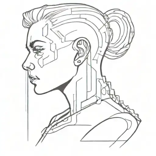 cyberpunk neck tattoo tattoo design idea