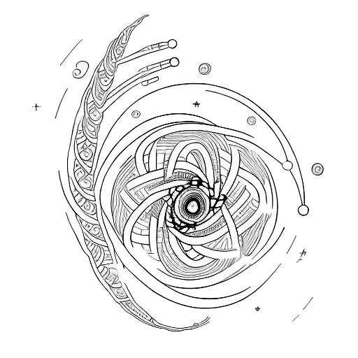 A medical caduceus intertwined with a spiral galaxy tattoo design idea