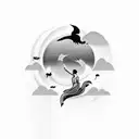 It's much less picturesque without her catching the light The horizon tries but it's just not as kind on the eyes tattoo design idea