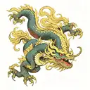 kirin blue dragon tattoo design idea