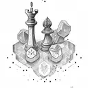 Broken Rook chess piece tattoo design idea