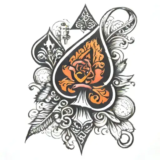 spades q son tattoo design idea