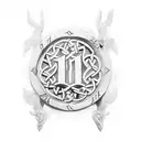 Roman numerals for November 18th 2019 as a small vertical tattoo in the Celtic  Viking style  tattoo design idea