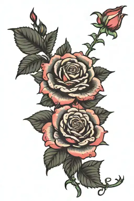 Japanese "Bouquet Of Roses Blooming, Stem Says..." Tattoo Idea