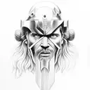 Thor and hammer  tattoo design idea
