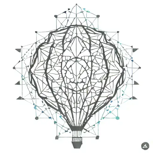 Abstract hotair balloon  tattoo design idea