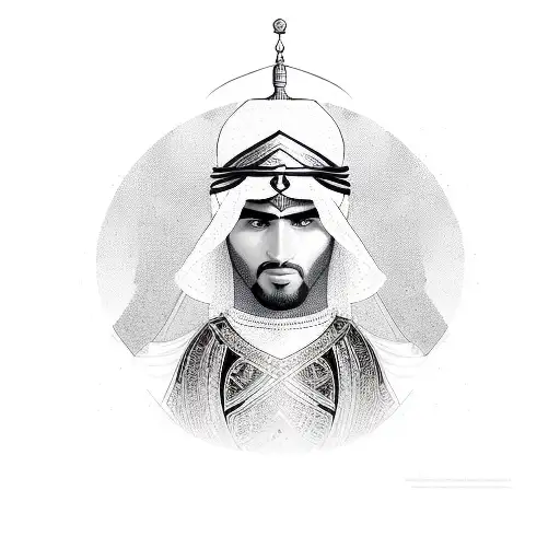 arab warrior  tattoo design idea