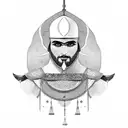 arab warrior  tattoo design idea