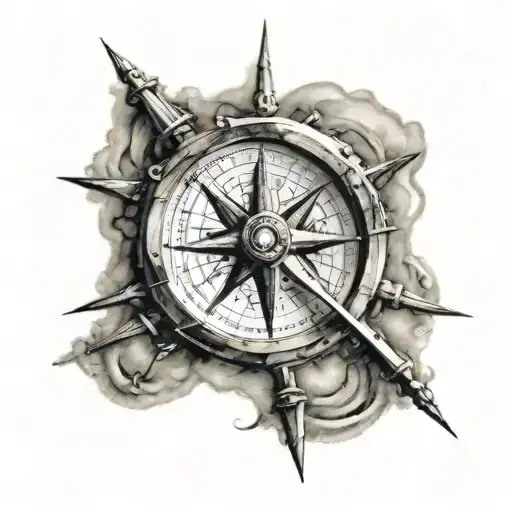 Compass without directions symbolizing and i want a ship wheel.   tattoo design idea
