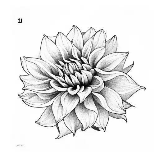dahlia flower with date included with the flower of may 3rd 2022 tattoo design idea