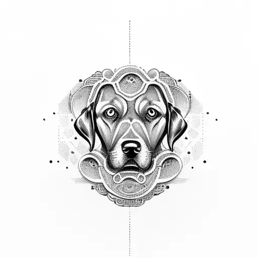 perro labrador tattoo design idea
