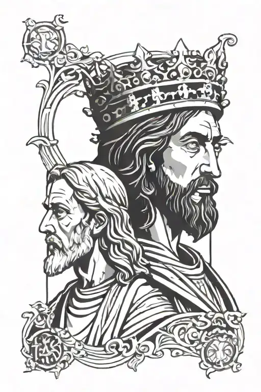 king Baldwin IV and Jesus   tattoo design idea