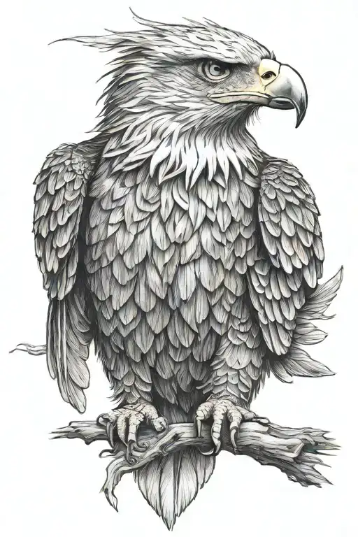ultra-realistic eagle, sense of deepness tattoo design idea