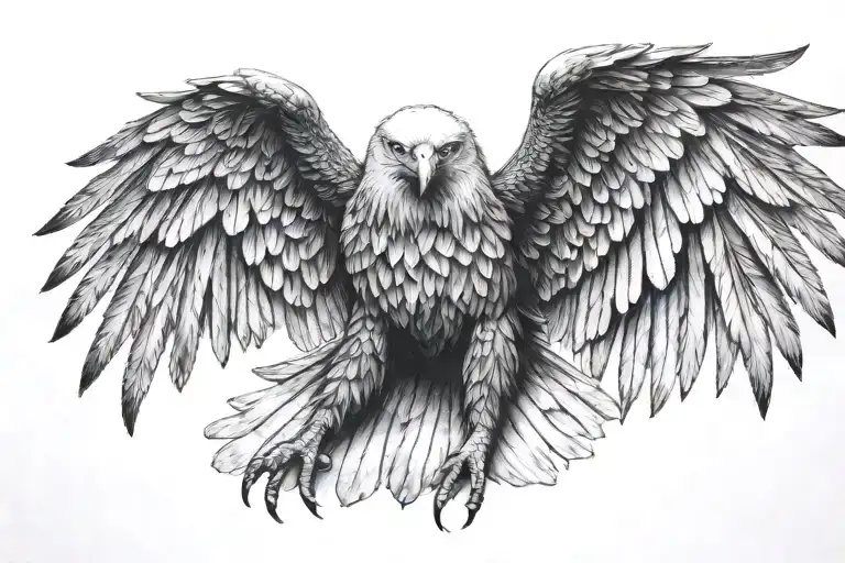 ultra realistic eagle tattoo design idea