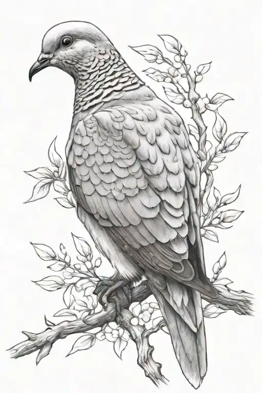 ultra-realistic dove, sense of deepness tattoo design idea