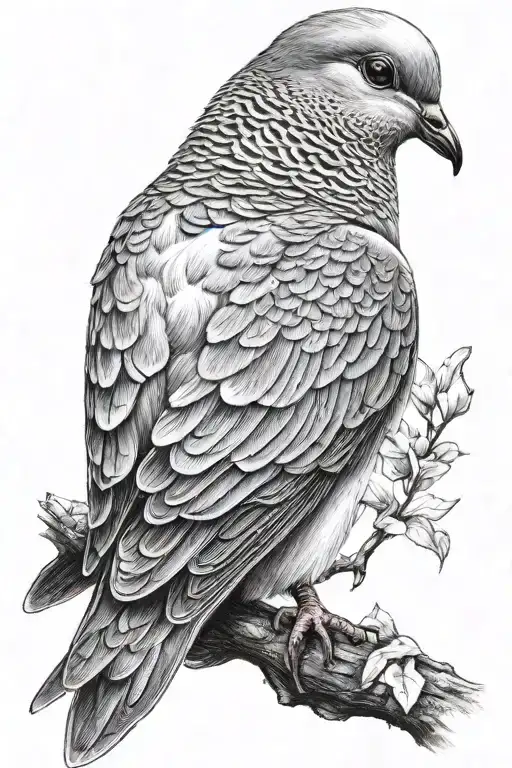 ultra-realistic dove, sense of deepness tattoo design idea