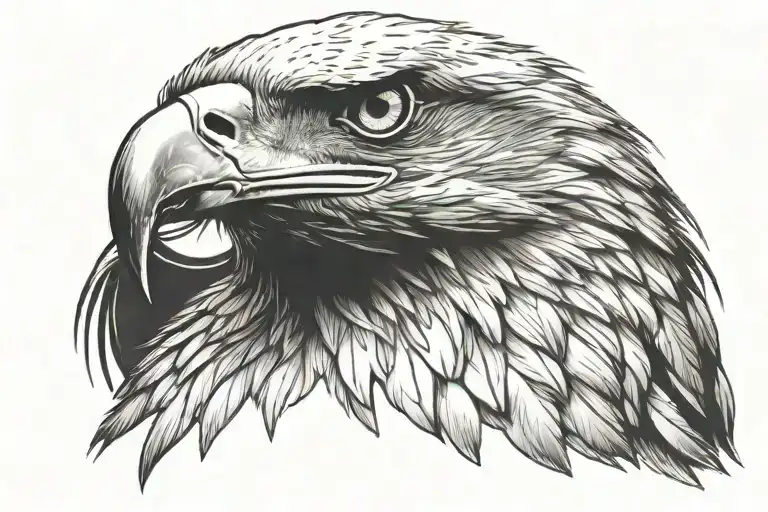 ultra realistic eagle tattoo design idea