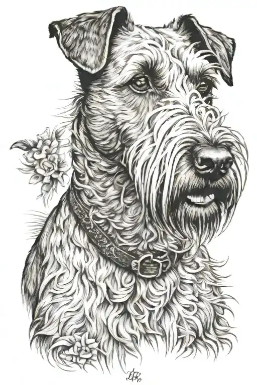 ultra realistic Irish terrier  tattoo design idea