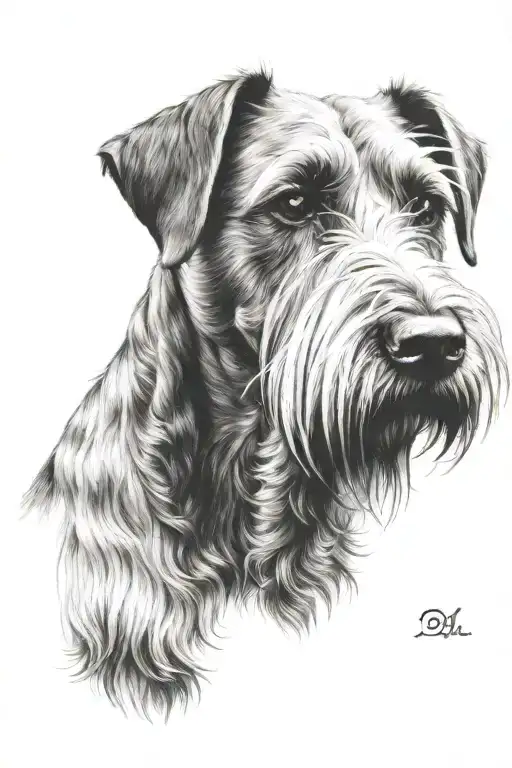 ultra realistic Irish terrier  tattoo design idea