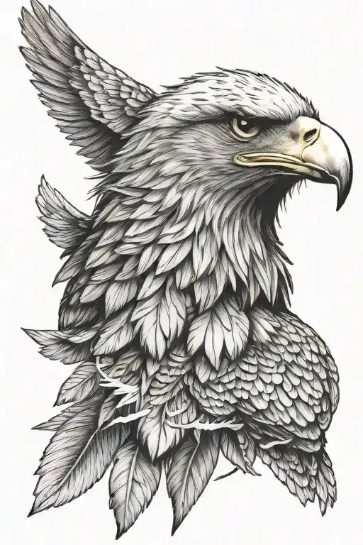 ultra-realistic eagle, sense of deepness tattoo design idea