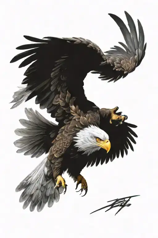 ultra-realistic eagle, sense of deepness tattoo design idea