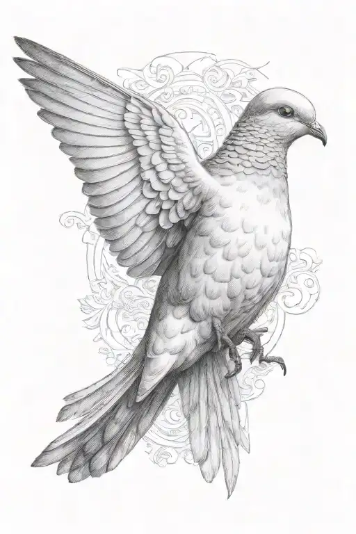 ultra-realistic dove, sense of deepness tattoo design idea