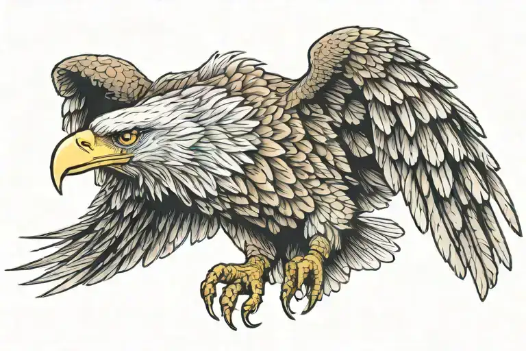 ultra realistic eagle tattoo design idea