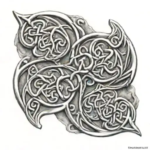 Celtic serenity symbol, with water  tattoo design idea